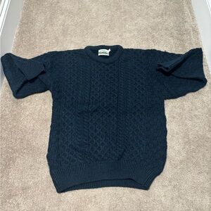 Vintage 80s Navy Irish Wool Sweater